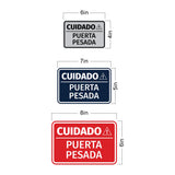 Signs ByLITA Classic Framed Cuidado Puerta Pesada Door or Wall Sign Easy Installation | Health And Safety | Building And Hospitality