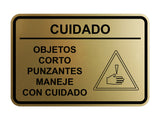 Signs ByLITA Classic Framed Cuidado Objetos Corto Punzantes Maneje con cuidado Door or Wall Sign Easy Installation | Health And Safety | Building And Hospitality