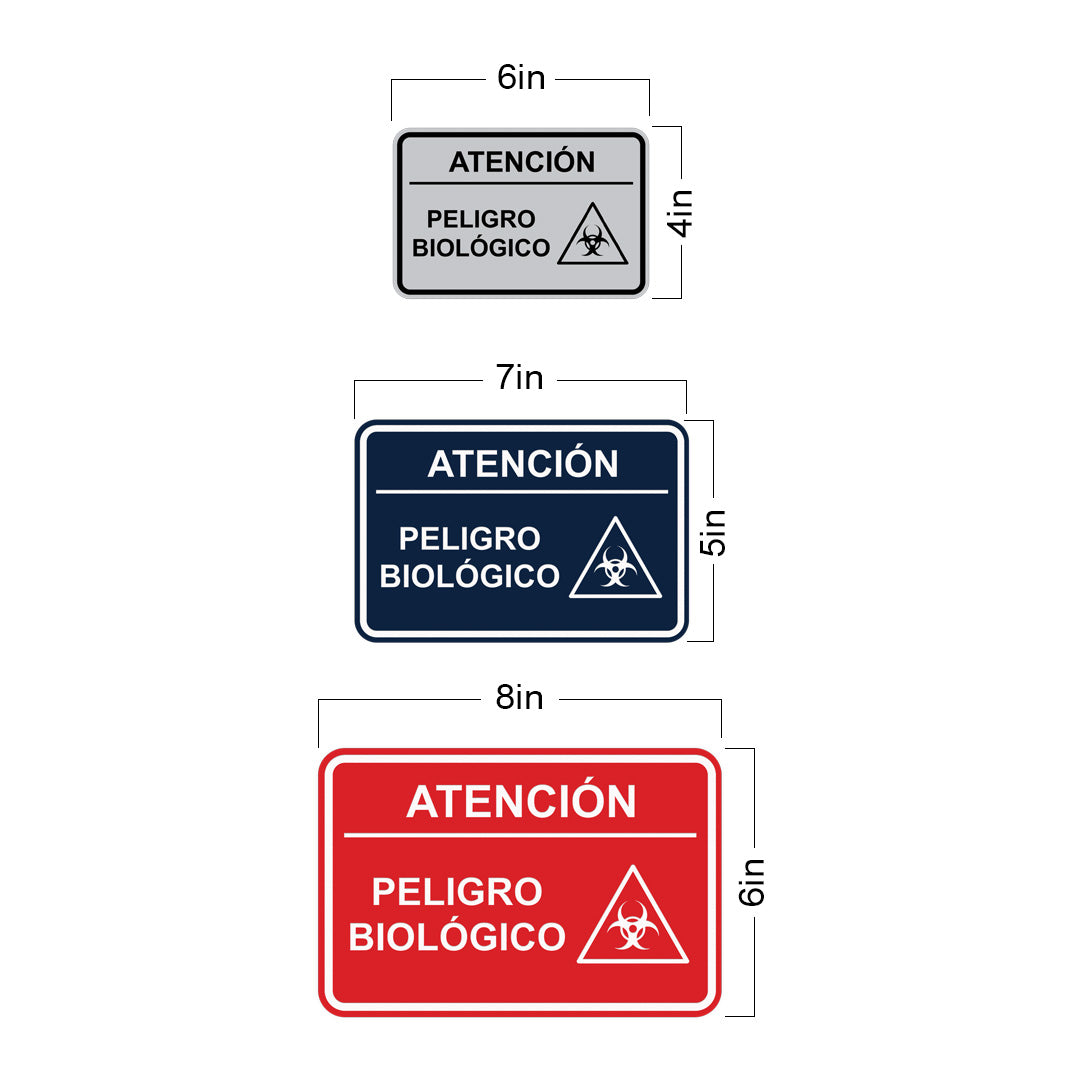 Signs ByLITA Classic Framed Atención Peligro biológico Door or Wall Sign Easy Installation | Health And Safety | Building And Hospitality
