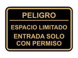 Signs ByLITA Classic Framed Peligro Espacio Limitado- Entrada solo con permiso Door or Wall Sign Easy Installation | Health And Safety | Building And Hospitality
