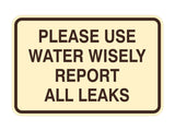Signs ByLITA Classic Framed Please Use Water Wisely Report All Leaks Door or Wall Sign | Eco-Friendly Home Signs