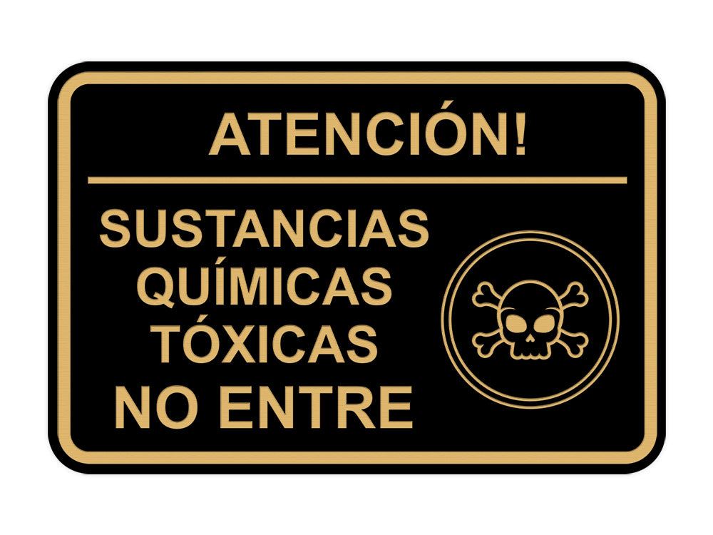 Signs ByLITA Classic Framed Atención Sustancias Químicas Tóxicas No entre Door or Wall Sign Easy Installation | Health And Safety | Building And Hospitality