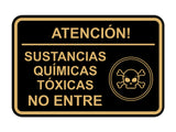 Signs ByLITA Classic Framed Atención Sustancias Químicas Tóxicas No entre Door or Wall Sign Easy Installation | Health And Safety | Building And Hospitality