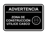 Signs ByLITA Classic Framed Advertencia Zona de construcción Utilice casco Door or Wall Sign Easy Installation | Health And Safety | Building And Hospitality