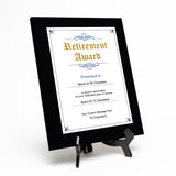 Signs ByLITA Customizable Retirement Award Wooden Plaque with Easel Stand, Engraved Gift for Employees, Organization members and Corporate Awards