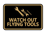 Signs ByLITA Classic Framed Watch Out Flying Tools Wall or Door Sign