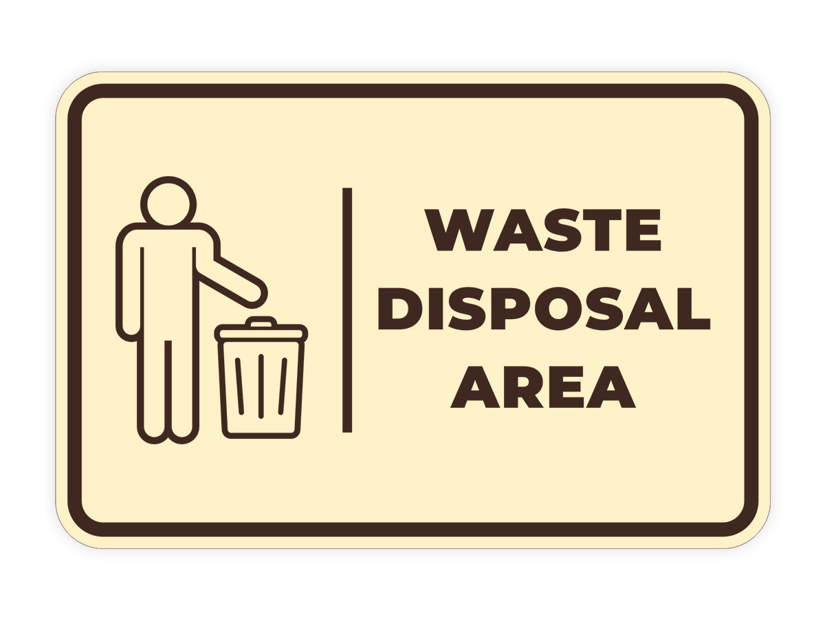 Signs ByLITA Classic Framed Waste Disposal Area Door or Wall Sign Easy Installation | Health And Safety | Building And Hospitality Signs