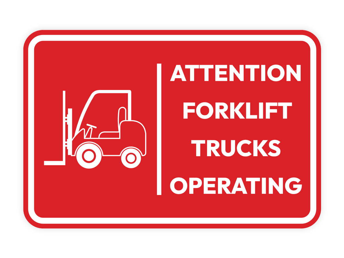 Signs ByLITA Classic Framed Attention! Forklift Trucks Operating Door or Wall Sign Easy Installation | Health And Safety | Building And Hospitality Signs