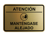 Signs ByLITA Classic Framed Atención: Mantengase Alejado Door or Wall Sign Easy Installation | Health And Safety | Building And Hospitality