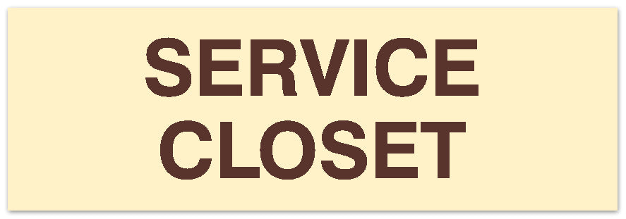 Signs ByLITA Basic Service Closet Sign - Laser-Engraved Lettering | Durable ABS Plastic | Vibrant Colors | Powerful Foam Tape