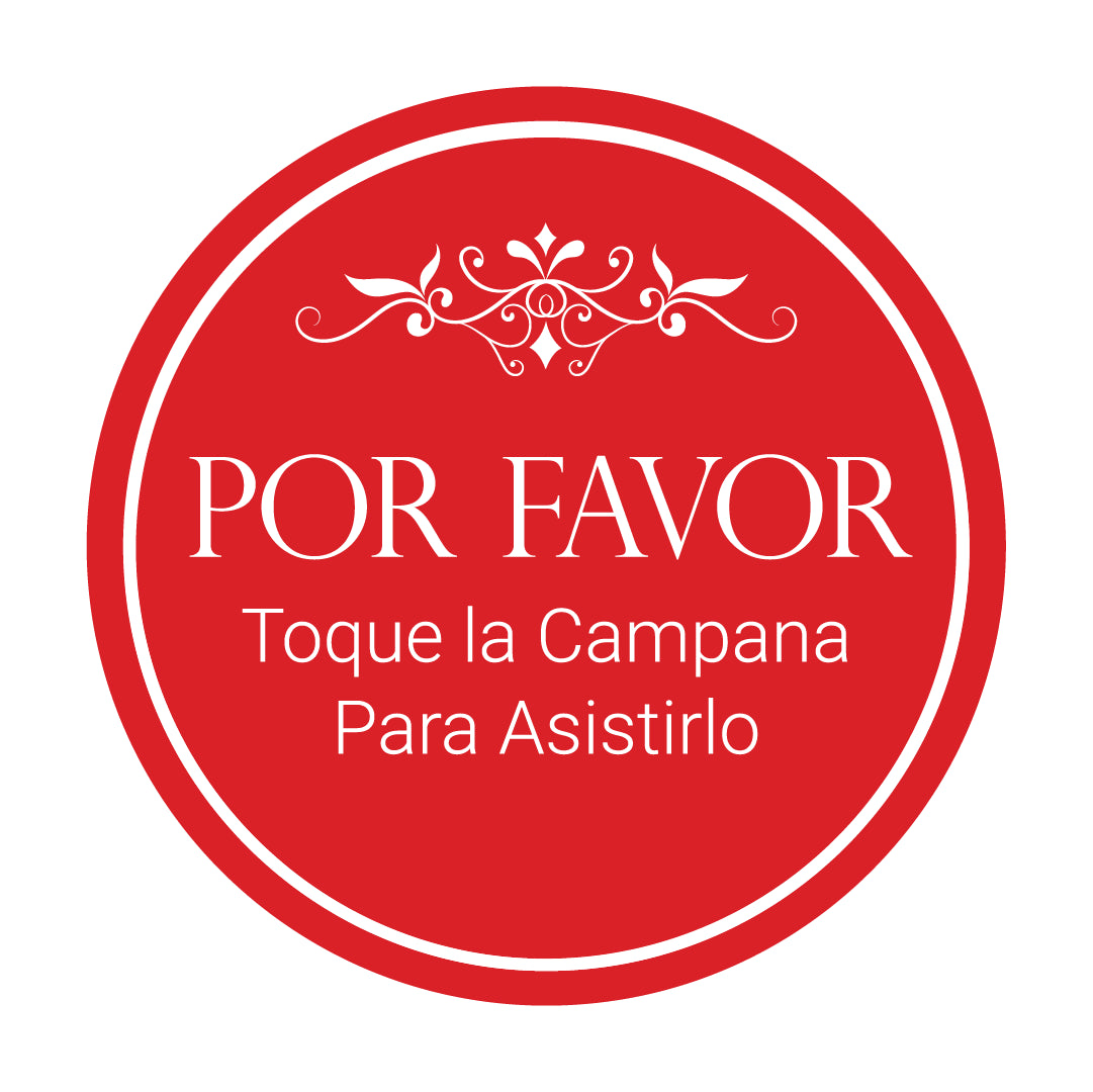 Signs ByLITA Circle Por Favor Toque la Campana Para Asistirlo Wall or Door Sign