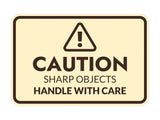 Signs ByLITA Classic Framed Caution: Sharp Objects - Handle with Care Door or Wall Sign Easy Installation | Health And Safety | Building And Warning Signs