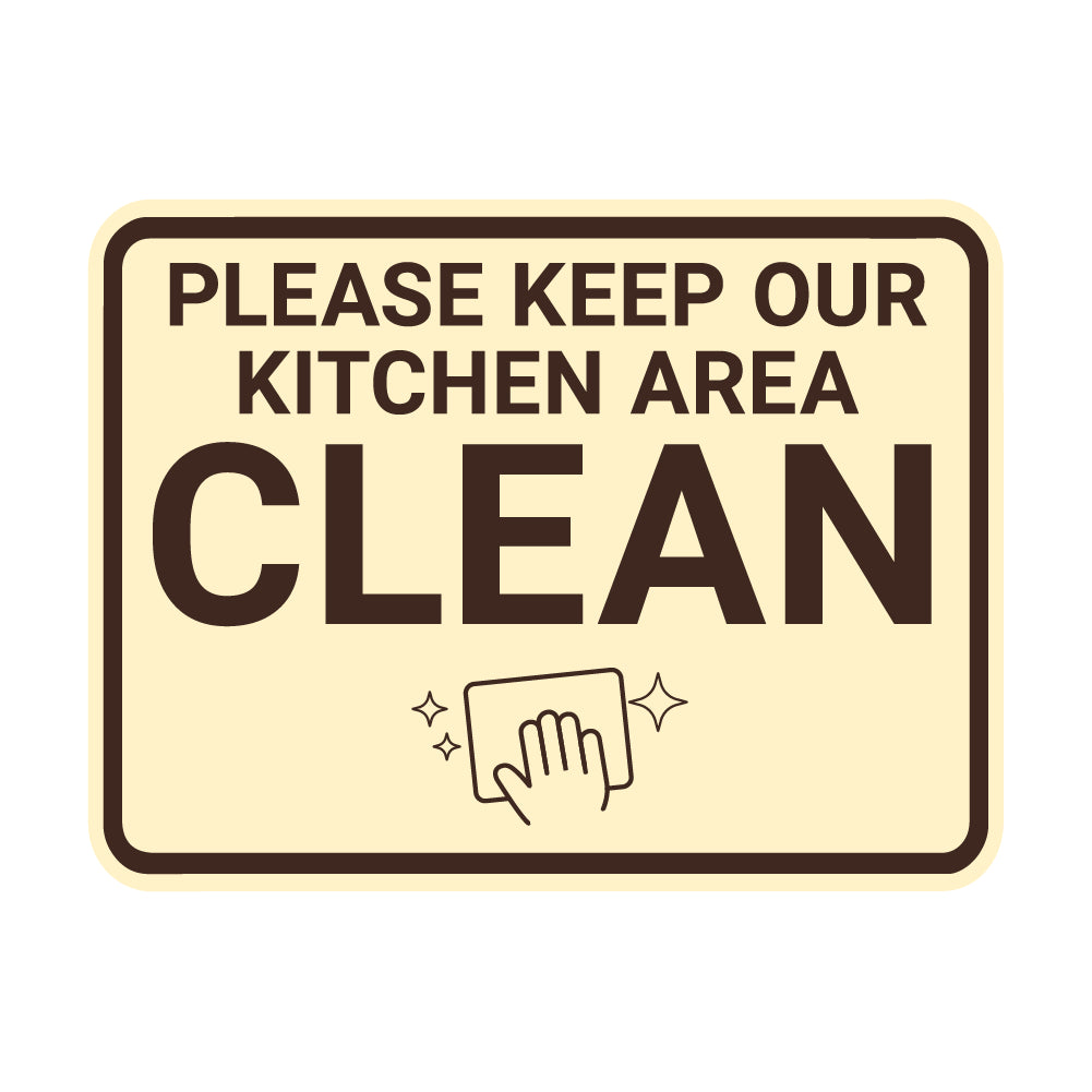 Signs ByLITA Classic Framed Please Keep Our Kitchen Area Clean Wall or Door Sign