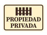 Signs ByLITA Classic Framed Propiedad Privada Graphic Spanish Security Wall or Door Sign
