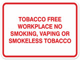 Signs ByLITA Classic Framed TOBACCO FREE WORKPLACE NO SMOKING, VAPING OR SMOKELESS TOBACCO Door or Wall Sign Durable ABS Plastic | Laser Engraved | Easy Installation | Elegant Design