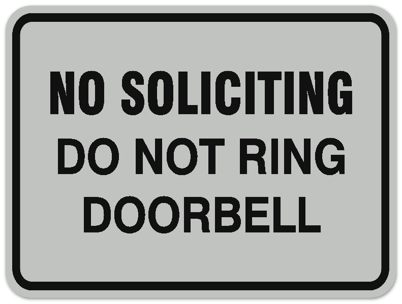 Signs ByLITA Classic Framed NO SOLICITING DO NOT RING DOORBELL Door or Wall Sign Durable ABS Plastic | Laser Engraved | Easy Installation | Elegant Design