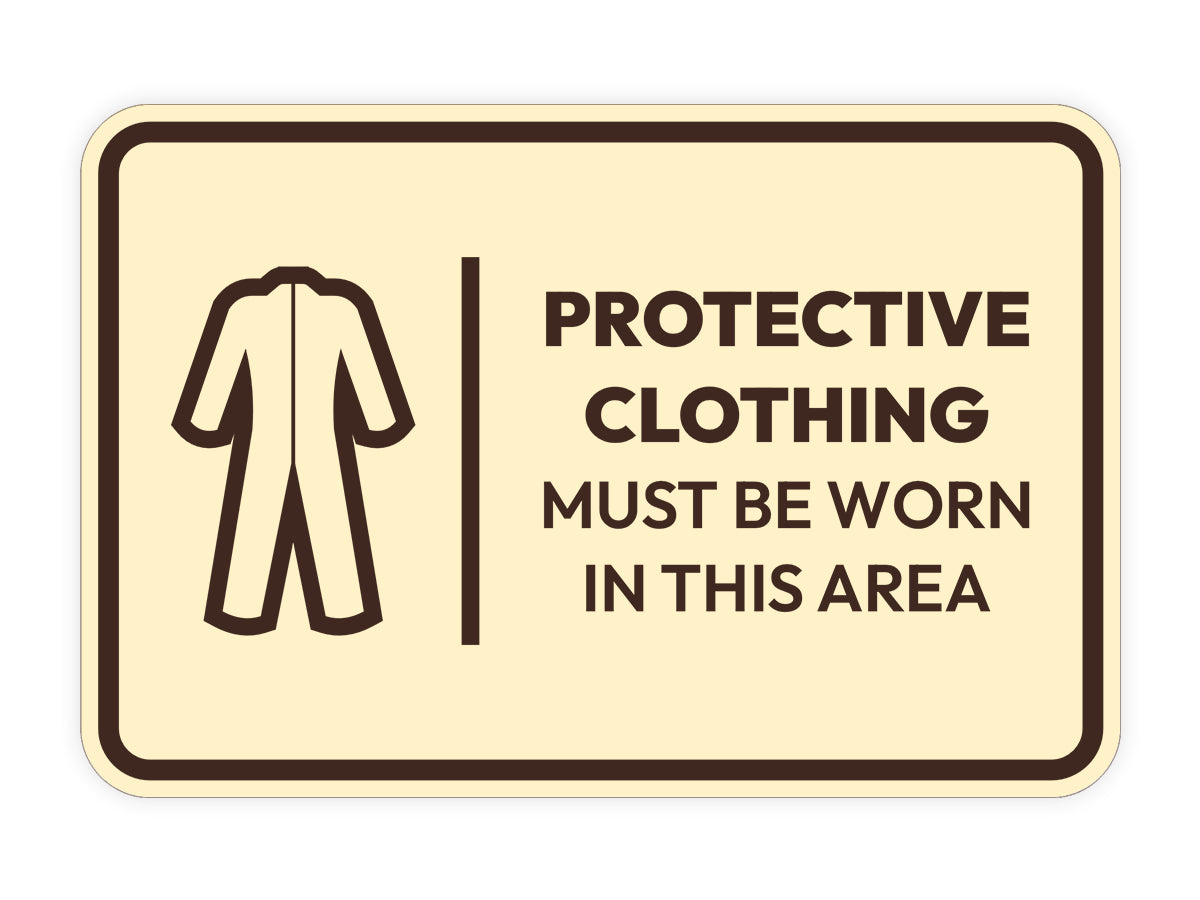 Signs ByLITA Classic Framed Protective Clothing Must Be Worn In This Area Door or Wall Sign Easy Installation | Health And Safety | Building And Hospitality Signs