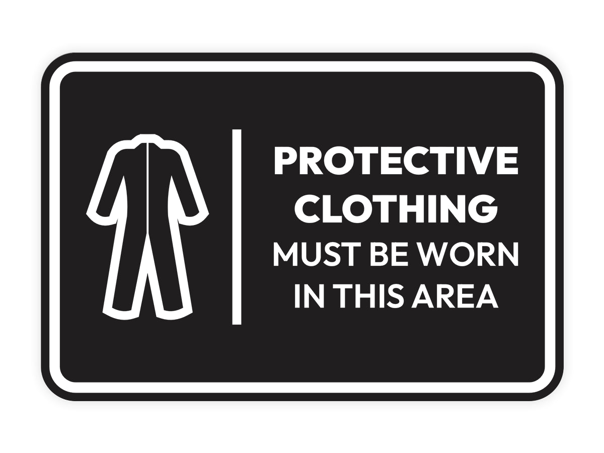 Signs ByLITA Classic Framed Protective Clothing Must Be Worn In This Area Door or Wall Sign Easy Installation | Health And Safety | Building And Hospitality Signs