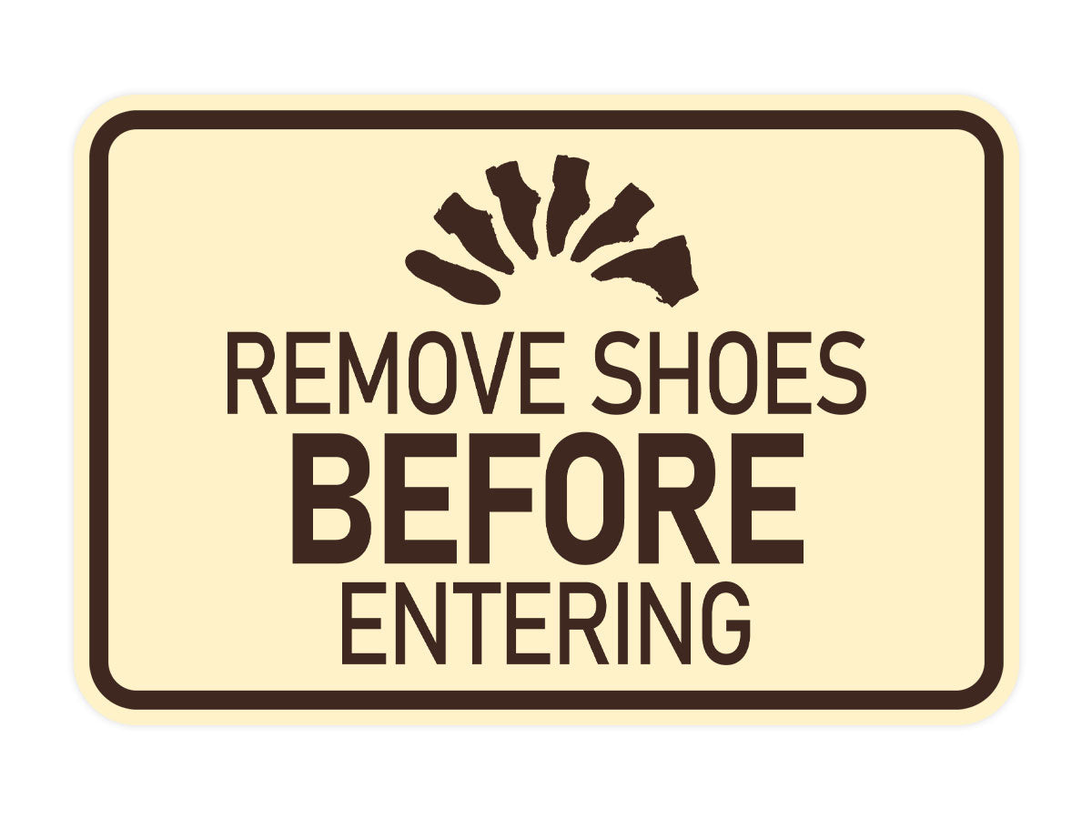 Signs ByLITA Classic Framed Remove Shoes Before Entering Wall or Door Sign