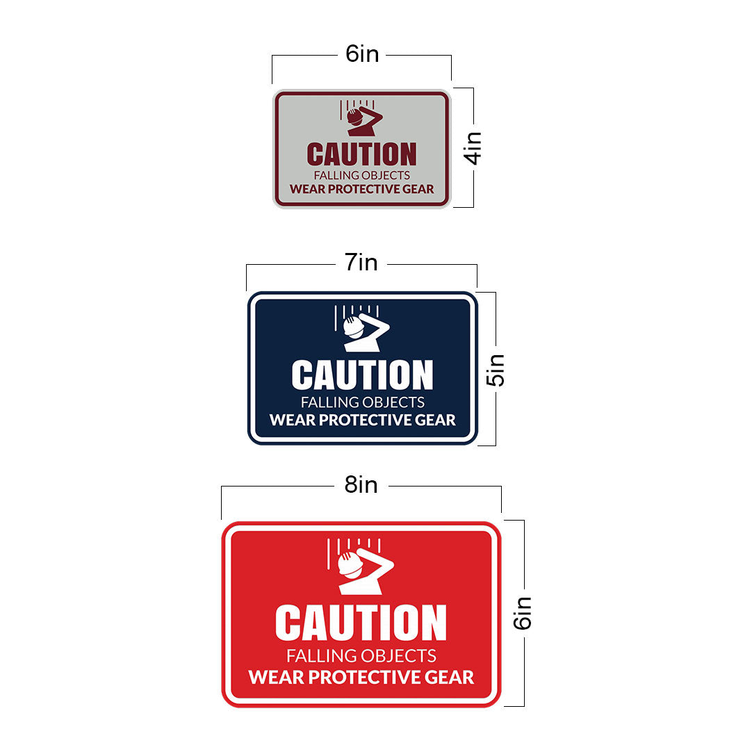 Signs ByLITA Classic Framed Caution: Falling Objects - Wear Protective Gear Door or Wall Sign Easy Installation | Health And Safety | Building And Warning Signs