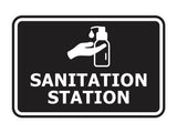 Signs ByLITA Classic Framed Sanitation Station Door or Wall Sign Easy Installation | Health And Safety | Building And Hospitality Signs
