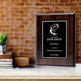 Football Customizable Wooden Award Plaque | Easel Mount Option | Achievement and Recognition Personalizable Plaques
