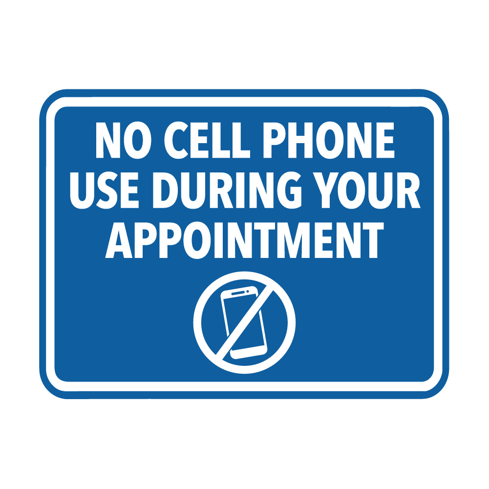 Signs ByLITA Classic Framed No Cell Phone Use During Your Appointment Wall or Door Sign | Easy Installation | Warning Business Signage