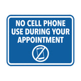 Signs ByLITA Classic Framed No Cell Phone Use During Your Appointment Wall or Door Sign | Easy Installation | Warning Business Signage