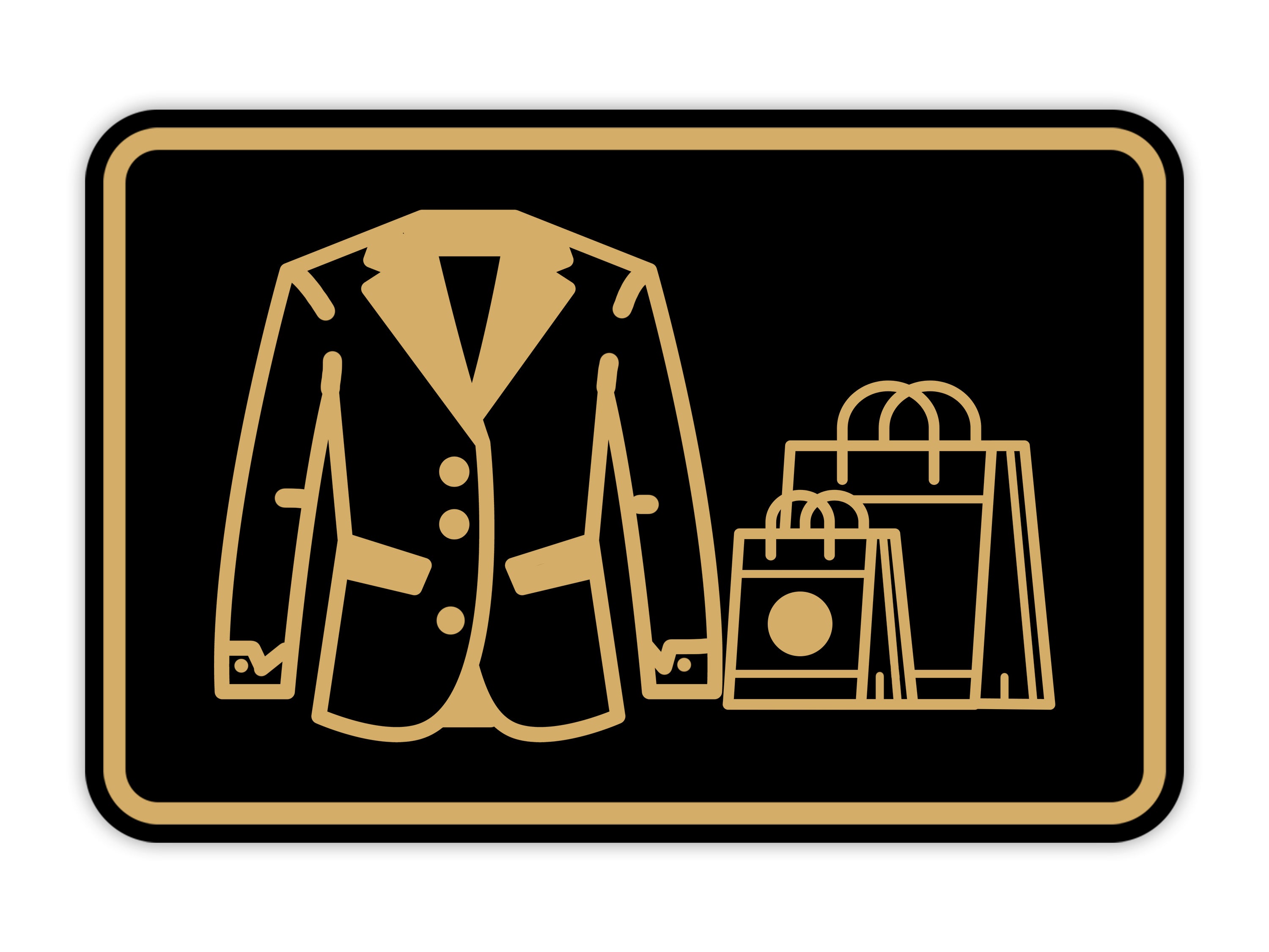 Signs ByLITA Classic Framed Coat and Bags Check Graphic Wall or Door Sign