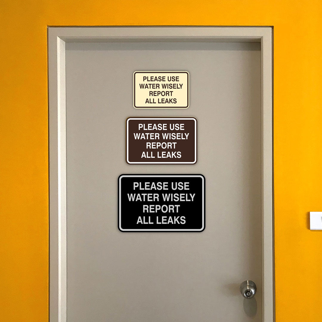 Signs ByLITA Classic Framed Please Use Water Wisely Report All Leaks Door or Wall Sign | Eco-Friendly Home Signs