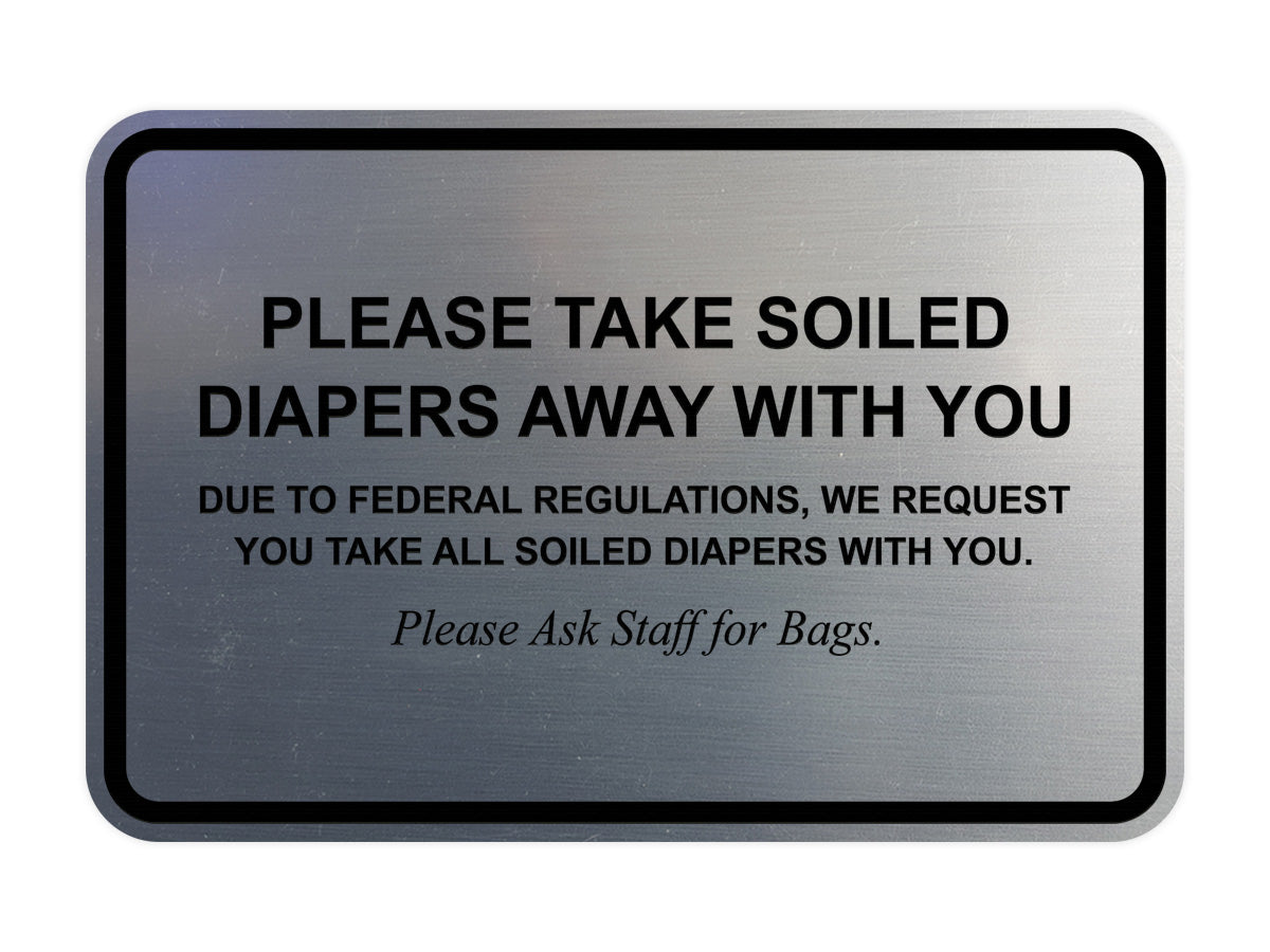 Signs ByLITA Classic Framed Please Take Soiled Diapers With You Wall or Door Sign
