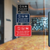 Signs ByLITA Classic Framed All Electronic Devices Must Be Turned Off Door or Wall Sign Durable ABS Plastic | Laser Engraved | Easy Installation | Courtroom