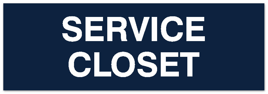 Signs ByLITA Basic Service Closet Sign - Laser-Engraved Lettering | Durable ABS Plastic | Vibrant Colors | Powerful Foam Tape