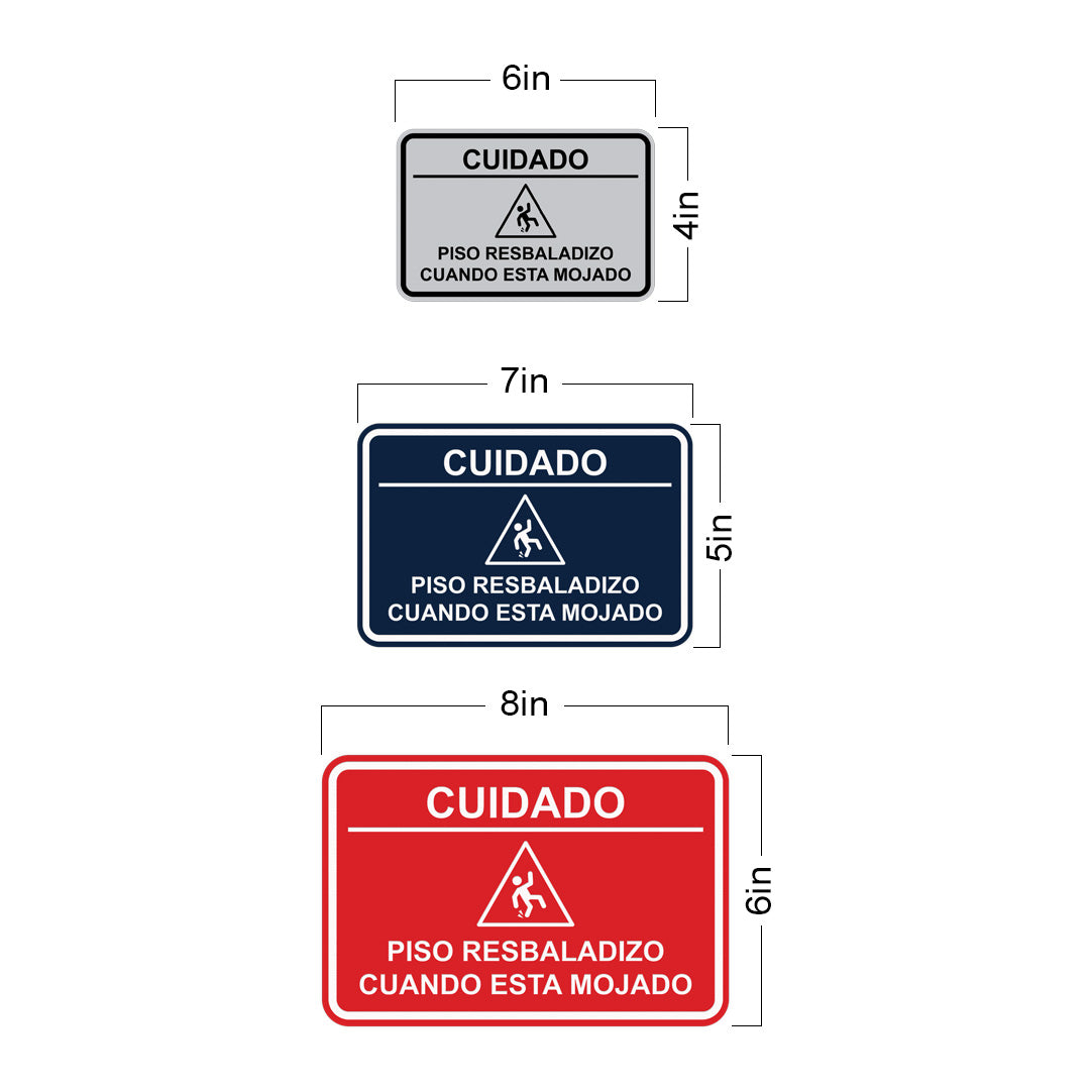 Signs ByLITA Classic Framed Cuidado: Piso Resbaladizo cuando esta mojado Door or Wall Sign Easy Installation | Health And Safety | Building And Hospitality