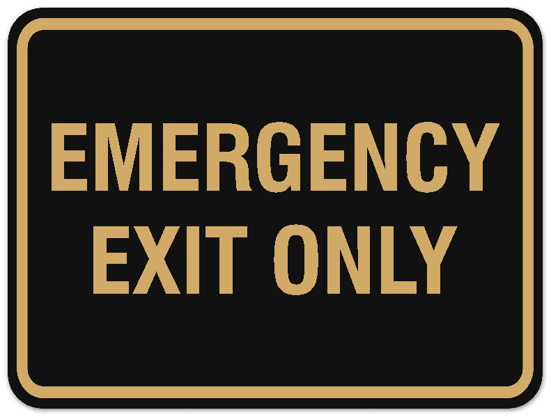 Signs ByLITA Classic Framed Emergency Exit Only Sign - Easy Installation | Durable Wall or Door