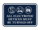 Signs ByLITA Classic Framed All Electronic Devices Must Be Turned Off Door or Wall Sign Durable ABS Plastic | Laser Engraved | Easy Installation | Courtroom