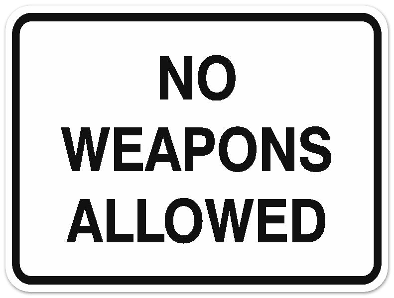 Signs ByLITA Classic Framed NO WEAPONS ALLOWED Door or Wall Sign Durable ABS Plastic | Laser Engraved | Easy Installation | Elegant Design