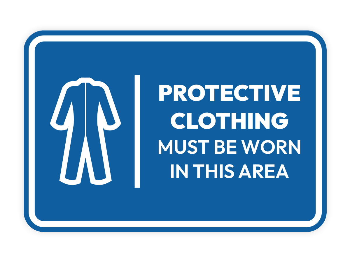 Signs ByLITA Classic Framed Protective Clothing Must Be Worn In This Area Door or Wall Sign Easy Installation | Health And Safety | Building And Hospitality Signs