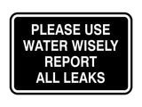 Signs ByLITA Classic Framed Please Use Water Wisely Report All Leaks Door or Wall Sign | Eco-Friendly Home Signs