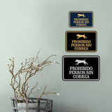Signs ByLITA Classic Framed Prohibido Perros Sin Correa Graphic Spanish Security Wall or Door Sign