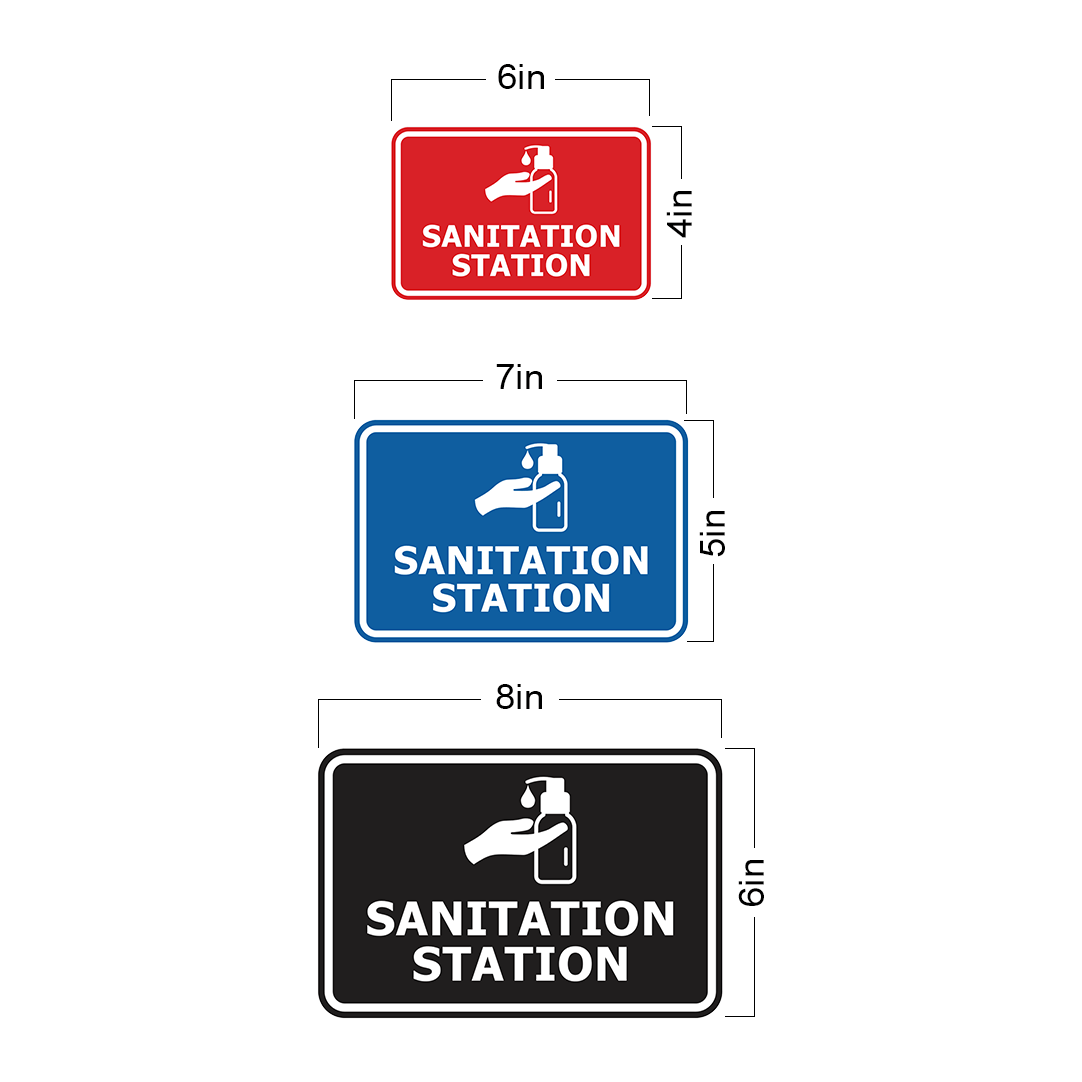 Signs ByLITA Classic Framed Sanitation Station Door or Wall Sign Easy Installation | Health And Safety | Building And Hospitality Signs