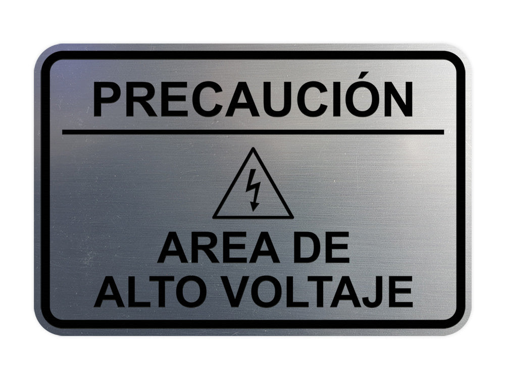 Signs ByLITA Classic Framed Precaución Area de Alto Voltaje Door or Wall Sign Easy Installation | Health And Safety | Building And Hospitality