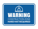 Signs ByLITA Classic Framed Warning: Construction Zone - Hard Hat Required Door or Wall Sign Easy Installation | Health And Safety | Building And Warning Signs