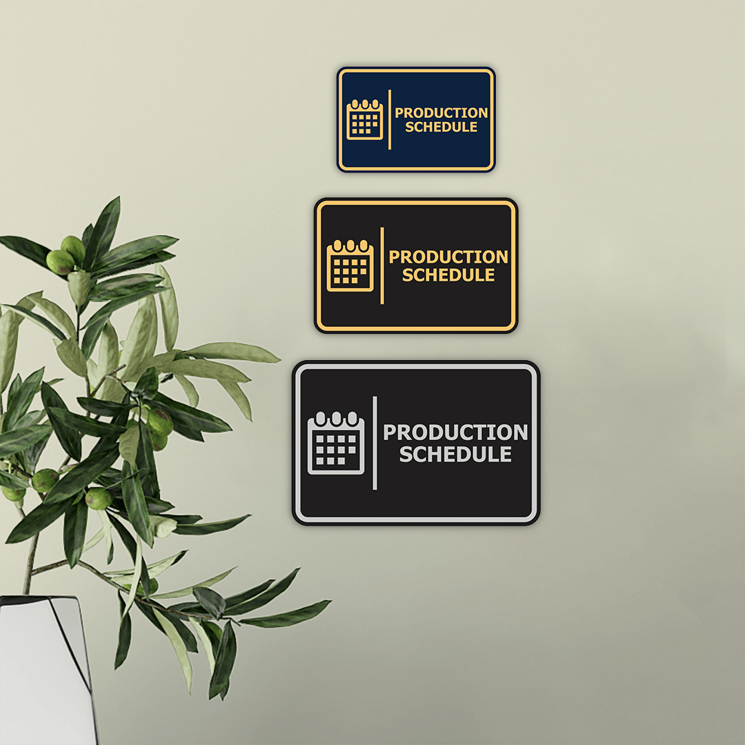 Signs ByLITA Classic Framed Production Schedule Door or Wall Sign Easy Installation | Health And Safety | Building And Hospitality Signs