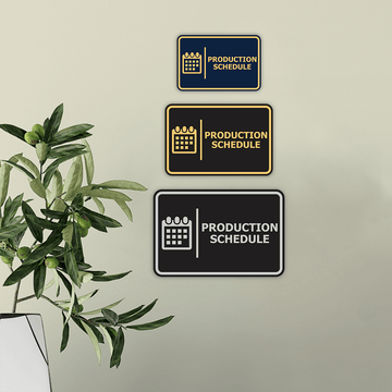 Signs ByLITA Classic Framed Production Schedule Door or Wall Sign Easy Installation | Health And Safety | Building And Hospitality Signs