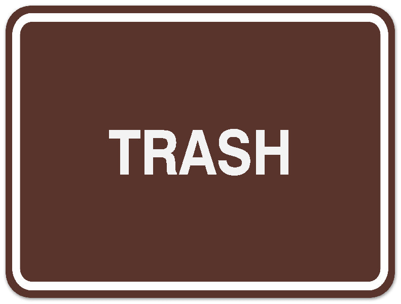 Signs ByLITA Classic Framed TRASH Door or Wall Sign Durable ABS Plastic | Laser Engraved | Easy Installation | Elegant Design