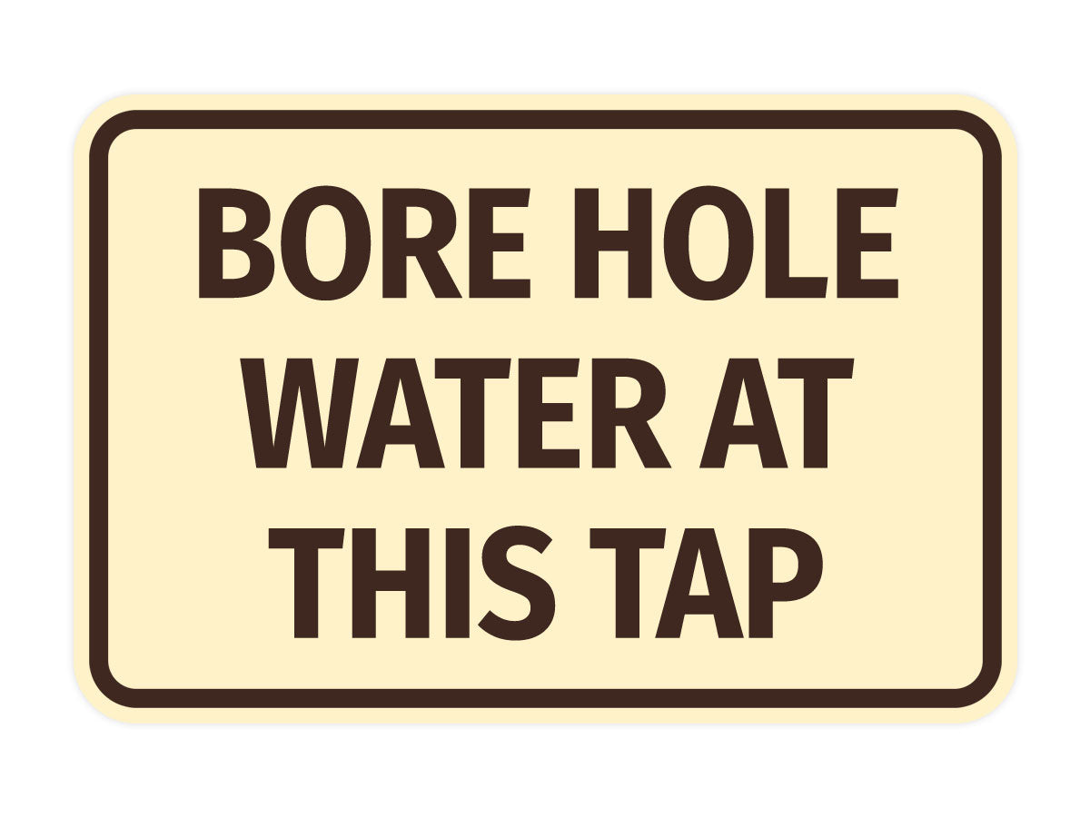 Signs ByLITA Classic Framed Bore Hole Water At This Tap Door or Wall Sign | Eco-Friendly Home Signs