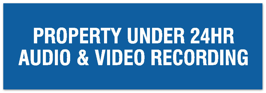 Signs ByLITA Basic Property Under 24 Audio Video Recording Sign - Laser-Engraved Lettering | Durable ABS Plastic | Vibrant Colors | Powerful Foam Tape