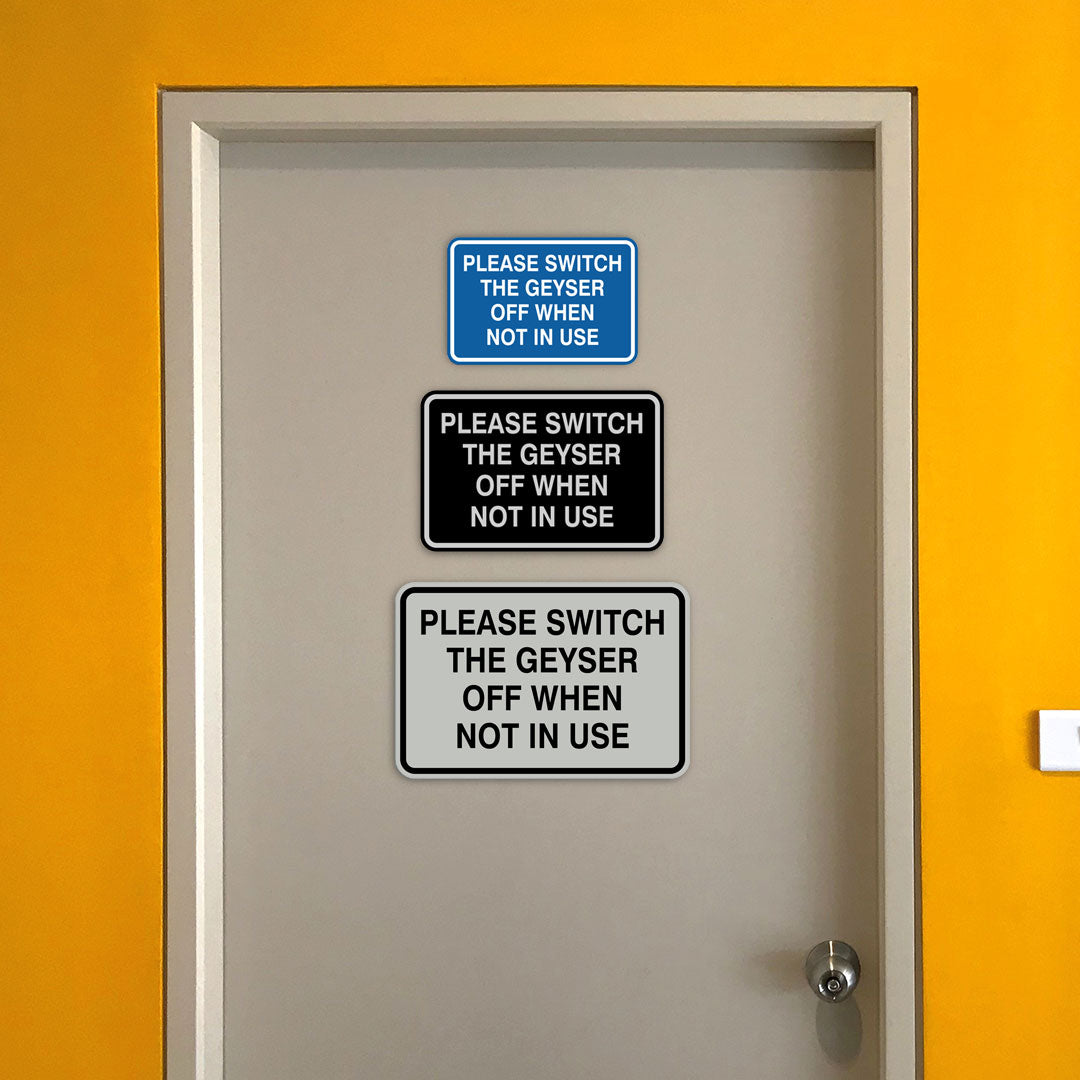 Signs ByLITA Classic Framed Please Switch The Geyser Off When Not In Use Door or Wall Sign | Eco-Friendly Home Signs