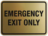 Signs ByLITA Classic Framed Emergency Exit Only Sign - Easy Installation | Durable Wall or Door